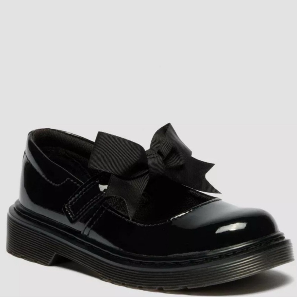 Dr. Martens Girls' Black Patent Mary Jane with Bow